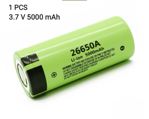 باتری لیتیوم یون 26650 قابل شارژ 5000Mah یک عدد