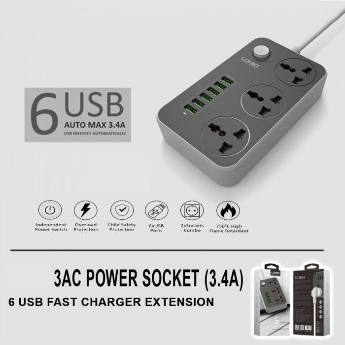 چند راهی برق 3 خانه usb خور بلکینگ