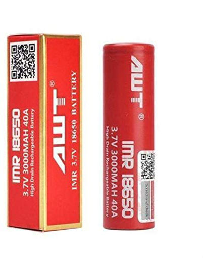 باتری 3000mah-18650 ای دبلیو تی مدل IMR (یک عدد)