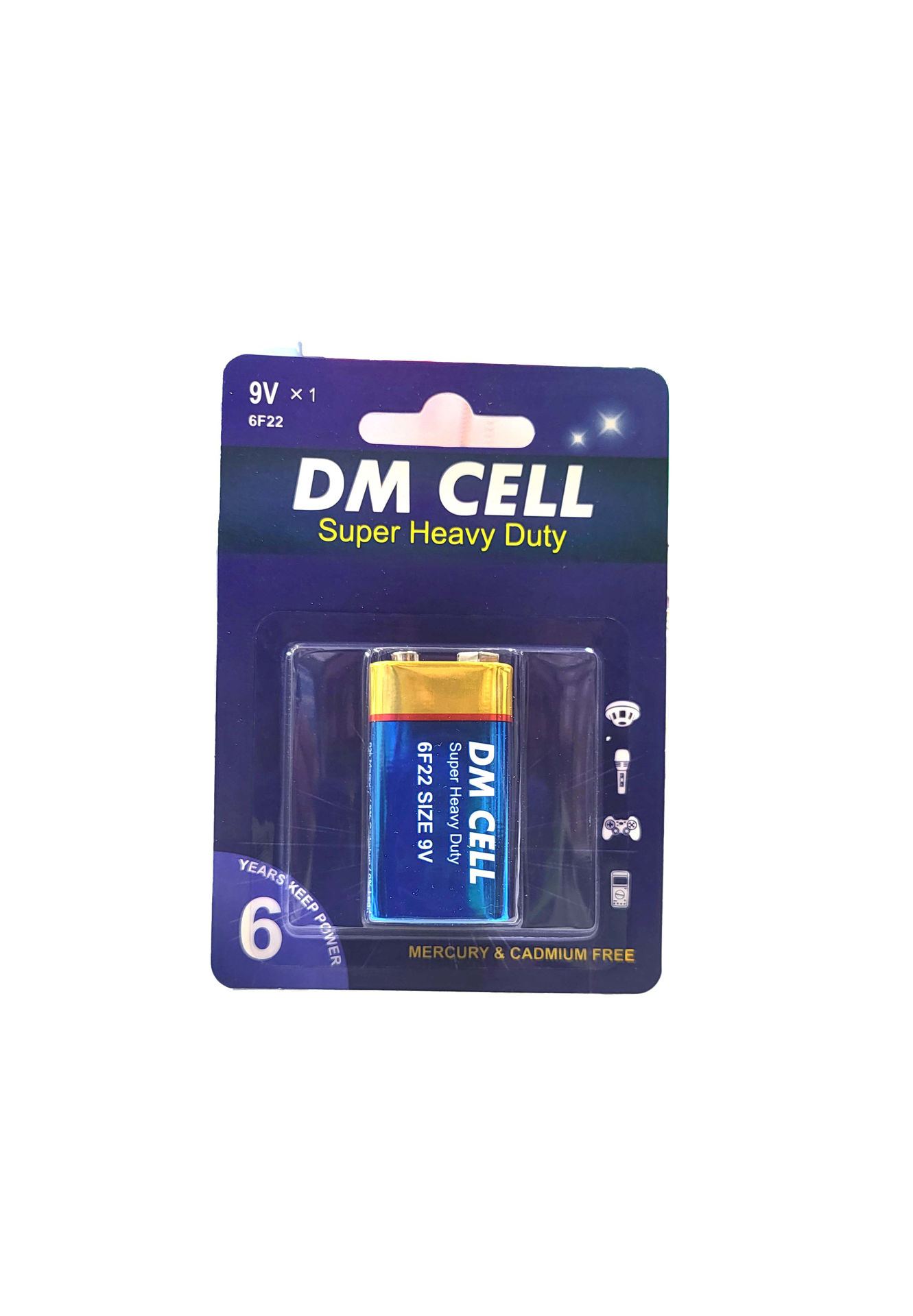 باتری کتابی 9 ولت سوپر هوی دیوتی مدل 6F22 برند DM CELL