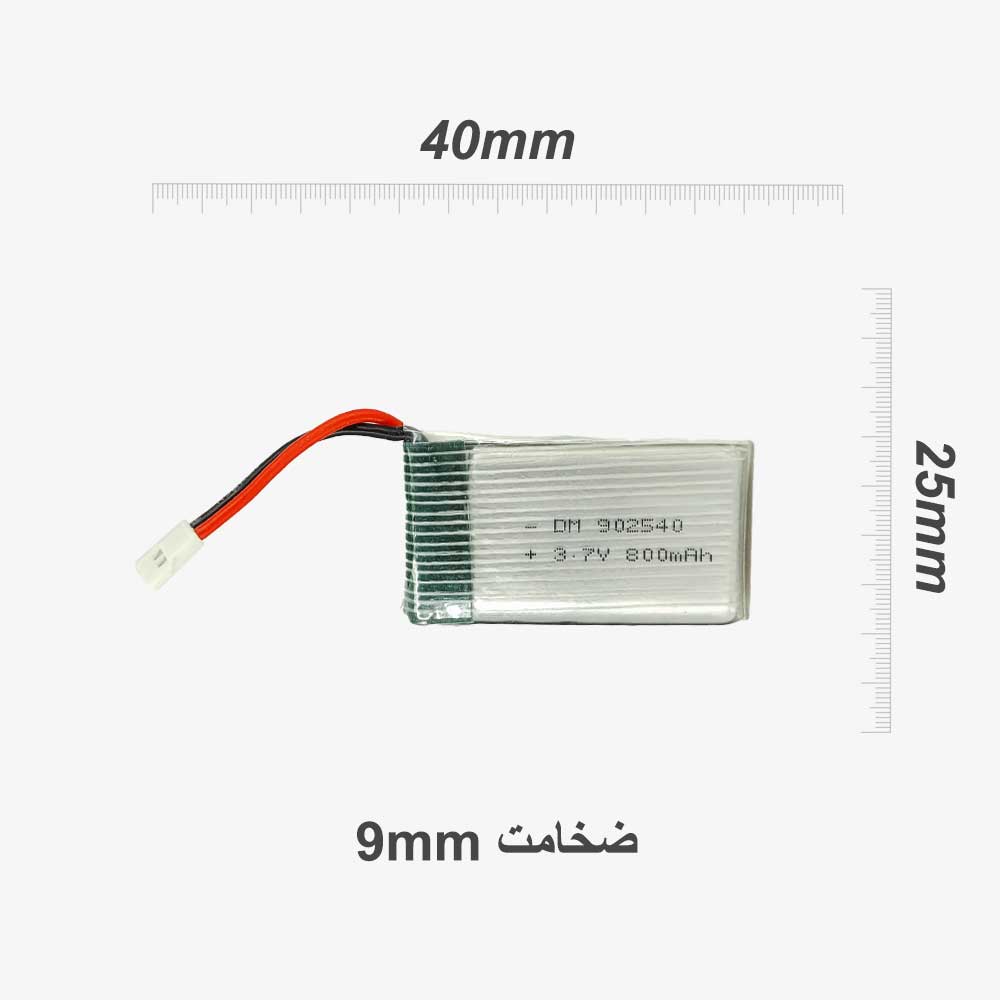 باتری لیتیوم پلیمر های پاور 3.7 ولت 800 میلی آمپر